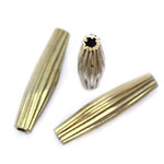 Brass Corrugated Bead - Standard Oval 15x4MM RAW