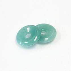 Gemstone Bead - Donut Round Smooth 25MM AVENTURINE GREEN