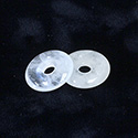 Gemstone Bead - Donut Round Smooth 25MM MILKY CRYSTAL