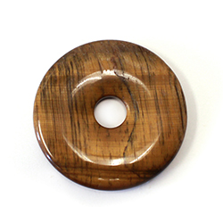 Gemstone Bead - Smooth Round Donut 50MM BROWN TIGER EYE