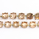 Empty Cup Chain for Bracelet by the Meter - ss47 - Approx. 75 settings per meter - RAW BRASS