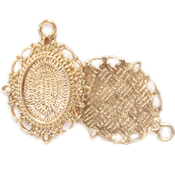 Cast Metal Setting with 18x13MM Recess Single Loop Oval GOLD PLATED