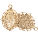 Cast Metal Setting with 18x13MM Recess Single Loop Oval GOLD PLATED