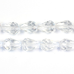 Chinese Cut Crystal Bead - Pear 11x8MM CRYSTAL