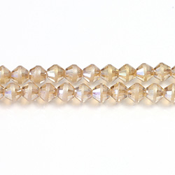 Chinese Cut Crystal Bead - Bicone 06MM AMBER LUMI