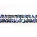 Chinese Cut Crystal Bead - Round Step Cut 04MM 1/2 Coated BLUE/PURPLE METALLIC on Crystal