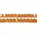 Chinese Cut Crystal Bead - Round Step Cut 04MM  Coated ORANGE LUMI