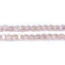 Chinese Cut Crystal Bead - Round Step Cut 04MM  PINK WITH LUMI Coated