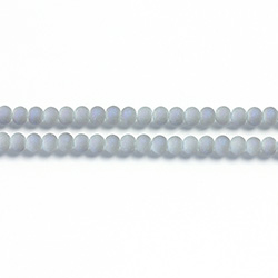 Glass Bead - Round Coated 04MM FROST METALLIC CRYSTAL BLUE