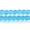 Pressed Glass Bead Smooth - Round 06MM AQUAMARINE