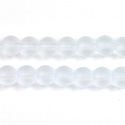 Pressed Glass Bead Smooth - Round 06MM MATTE CRYSTAL