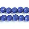 Pressed Glass Bead Smooth - Round 08MM LT NAVY BLUE