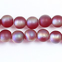 Pressed Glass Bead Smooth - Round 08MM MATTE RUBY HALF LUMI