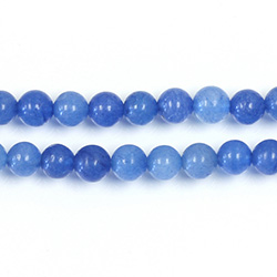 Pressed Glass Bead Smooth - Round 06MM  BLUE QUARTZ DYED