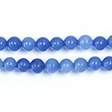 Pressed Glass Bead Smooth - Round 06MM  BLUE QUARTZ DYED