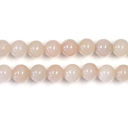 Pressed Glass Bead Smooth - Round 06MM  PEACH QUARTZ DYED