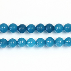 Pressed Glass Bead Smooth - Round 06MM  TEAL QUARTZ DYED