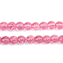 Pressed Glass Bead Smooth - Round 06MM CRACKLE ROSE