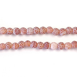 Pressed Glass Bead Smooth - Round 04MM MATTE CRACKLE RUST