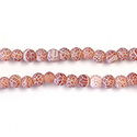 Pressed Glass Bead Smooth - Round 04MM MATTE CRACKLE RUST