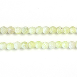 Pressed Glass Bead Smooth - Round 04MM MATTE CRACKLE SANDSTONE