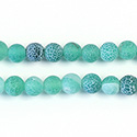 Pressed Glass Bead Smooth - Round 06MM MATTE CRACKLE EMERALD