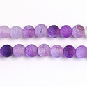 Pressed Glass Bead Smooth - Round 06MM MATTE CRACKLE PURPLE