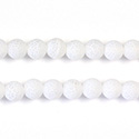 Pressed Glass Bead Smooth - Round 06MM MATTE CRACKLE WHITE