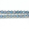 Chinese Cut Crystal Bead - Fancy 06MM FROST CENTER CRYSTAL GREEN TRANFER COAT