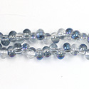 Pressed Glass Bead Smooth - Spacer 05x6MM CRYSTAL 1/2 BLUE