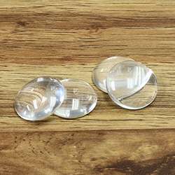 Glass Cabochon Unfoiled - Round 18MM CRYSTAL