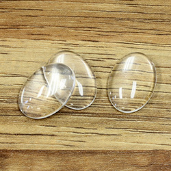 Glass Cabochon Unfoiled - Oval 18x13MM CRYSTAL