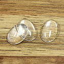 Glass Cabochon Unfoiled - Oval 18x13MM CRYSTAL