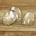 Glass Cabochon Unfoiled - Oval 25x18MM CRYSTAL