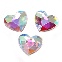 Crystal Flat Back Fancy Stone - Heart 06MM CRYSTAL AB Foiled