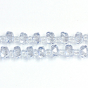 Chinese Cut Crystal Bead - Round Spacer 06X4MM CRYSTAL with HALF METALLIC BLUE/PURPLE Coating