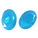 Cut Crystal Point Back Fancy Stone Foiled - Oval 25x18MM OPAL CARIBBEAN