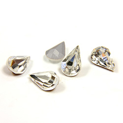 Cut Crystal Point Back Fancy Stone Foiled - Pear 08x4.8MM CRYSTAL