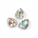 Cut Crystal Point Back Fancy Stone Foiled - Pear 14x10MM CRYSTAL AB