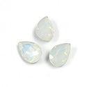 Cut Crystal Point Back Fancy Stone Foiled - Pear 14x10MM OPAL WHITE