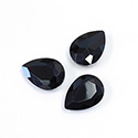 Cut Crystal Point Back Fancy Stone Unfoiled - Pear 18x13MM JET