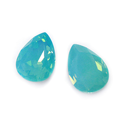 Cut Crystal Point Back Fancy Stone Foiled - Pear 18x13MM OPAL AQUA