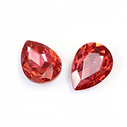 Cut Crystal Point Back Fancy Stone Foiled - Pear 18x13MM ROSE