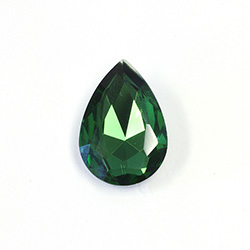 Cut Crystal Point Back Fancy Stone Foiled - Pear 30x20MM EMERALD