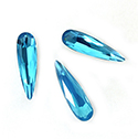 Cut Crystal Point Back Fancy Stone Foiled - Raindrop 20x6mm OPAL CARIBBEAN