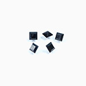 Cut Crystal Point Back Fancy Stone Unfoiled - Square 04x4MM JET
