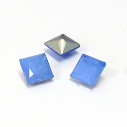 Cut Crystal Point Back Fancy Stone Foiled - Square 10X10MM OPAL BLUE