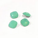 Cut Crystal Point Back Fancy Stone Unfoiled - Square Antique 10MM OPAL GREEN FOILED
