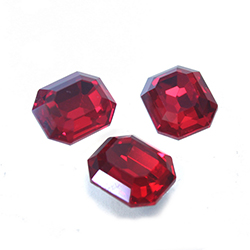 Cut Crystal Point Back Fancy Stone Foiled - Cushion Octagon 12x10MM SIAM RUBY