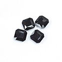 Cut Crystal Point Back Fancy Stone Unfoiled - Square Octagon 12MM JET
